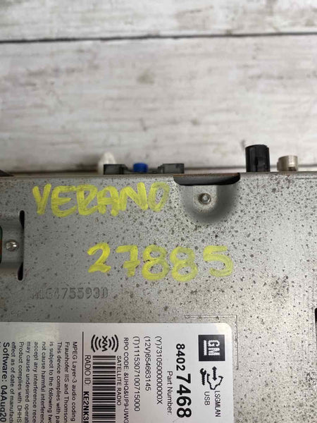 15 17 BUICK VERANO RADIO RECEIVER NAVIGATION ASSY OEM 84027468