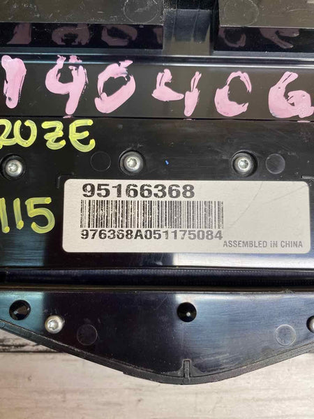 2013 2016 CHEVROLET CRUZE VIN P RADIO DISPLAY CONTROL PANEL OEM 95166368