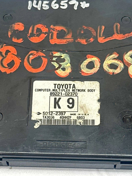 2014 TO 2016 TOYOTA COROLLA MULTI NETWORK CONTROL BCM MODULE UNIT ASSY OEM 8922102370