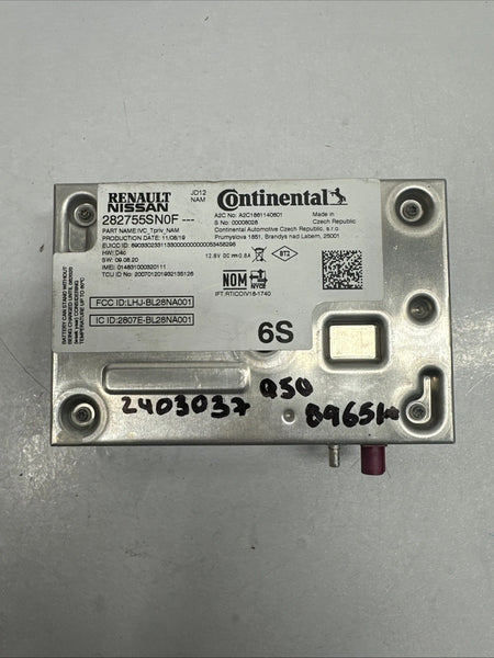 2020 INFINITI Q50 TELEMATICS CONTROL COMMUNICATION MODULE UNIT ASSY 282755SN0F
