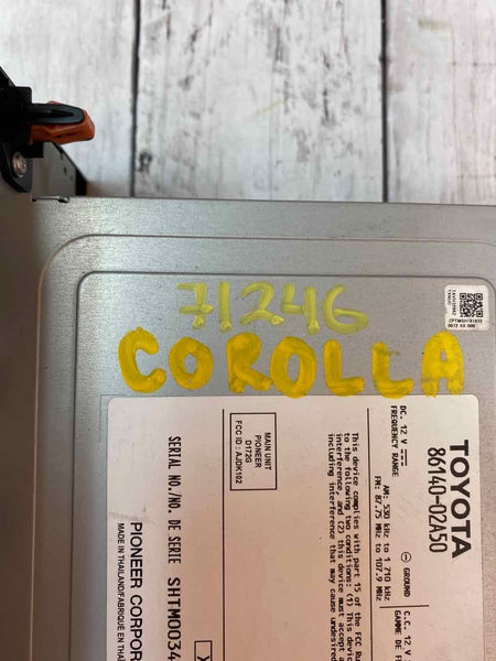 2020 TOYOTA COROLLA SEDAN DISPLAY & RECEIVER RADIO ASSY OEM 8614002A50