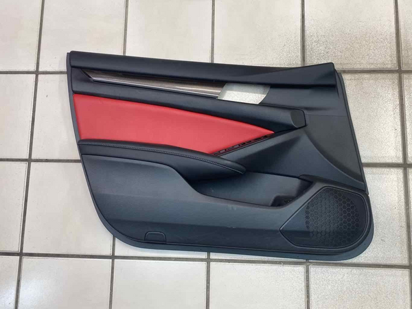 2019-2021 HONDA ACCORD LH PANEL DE MOLDURA DE PUERTA DELANTERA IZQUIERDA NEGRO/ROJO OEM 83553TVAA61ZA