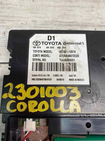 20 21 22 TOYOTA COROLLA COMMUNICATION TRANSCEIVER TELEMATICS UNIT OEM 8674012010