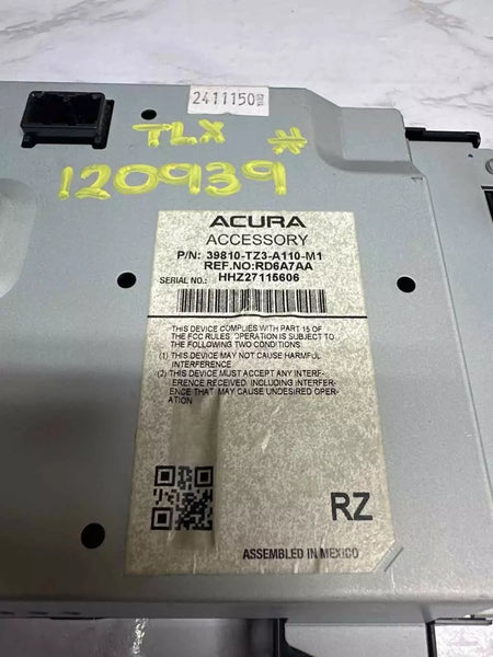 15 16 17 18 ACURA TLX RADIO AM FM UPPER DISPLAY SCREEN 8" ASSY OEM 39810TZ3A11