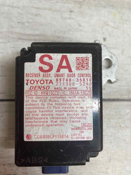 2011 TOYOTA 4RUNNER 4.0L SMART DOOR CONTROL RECEIVER MODULE OEM 8974035010