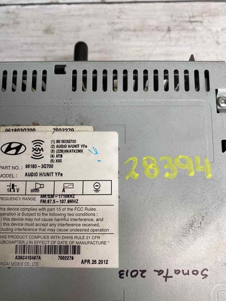 12 14 HYUNDAI SONATA RADIO DISPLAY SCREEN & RECEIVER OEM 961803Q700