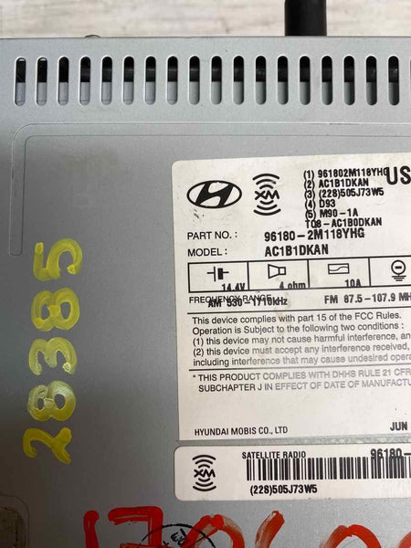 14 15 HYUNDAI GENESIS CPE 3.8L RADIO RECEIVER W/O NAVIGATION OEM 961802M118YHG
