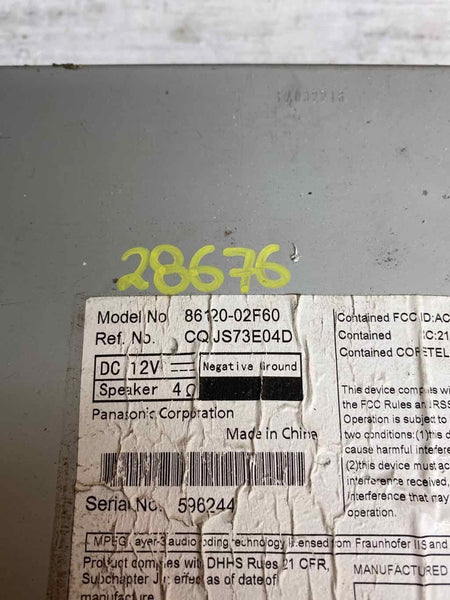 14 16 TOYOTA COROLLA RADIO DISPLAY SCREEN & RECEIVER NO NAVIGATION 8612002F60