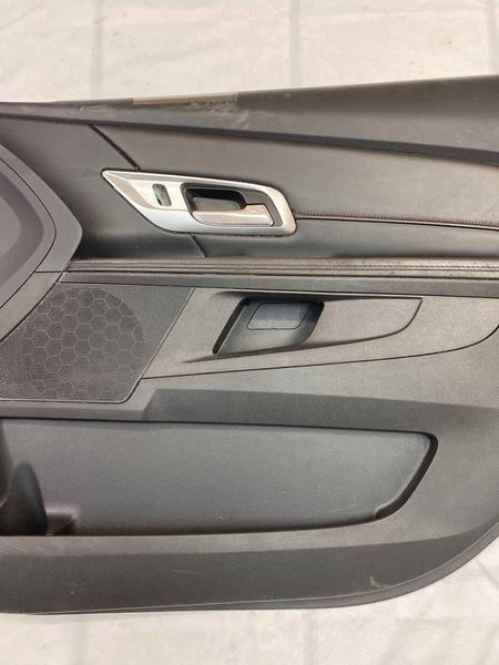 14 17 GMC TERRAIN FRONT RIGHT DOOR TRIM PANEL BLACK RED STICHES 23169832