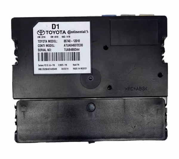 2020 TOYOTA COROLLA TELEMATICS TRANSCEIVER CONTROL MODULE ASSY OEM 8674012010