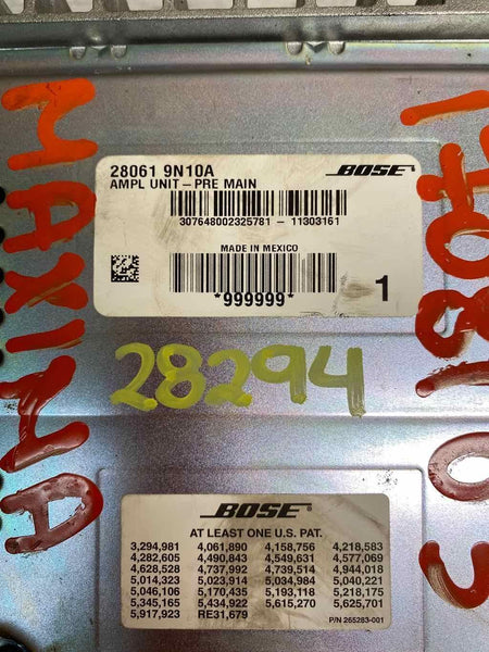 09 14 NISSAN MAXIMA SR CONJUNTO DE AMPLIFICADOR DE RADIO OEM 280619N10A