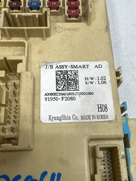 2018 HYUNDAI ELANTRA JUNCTION BOX CABIN FUSE RELAY BLOCK ASSY OEM 91950F2080