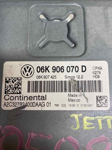 2014 VOLKSWAGEN JETTA 1.8L ENG ID CPKA ENGINE COMPUTER MODULE ECU ECM 06K906070D