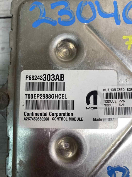 19 DODGE RAM 1500 PICKUP 8 SPEED TRA 5.7L ENGINE COMPUTER MODULE UNIT 68243303AB