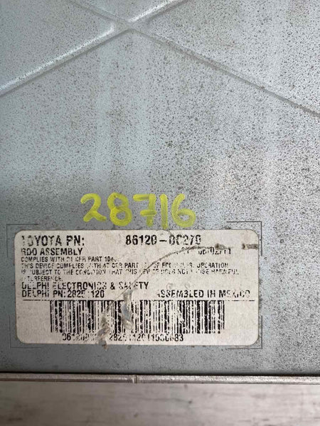 10 13 TOYOTA TUNDRA PANTALLA Y RECEPTOR DE RADIO OEM 861200C270 ID AD1812