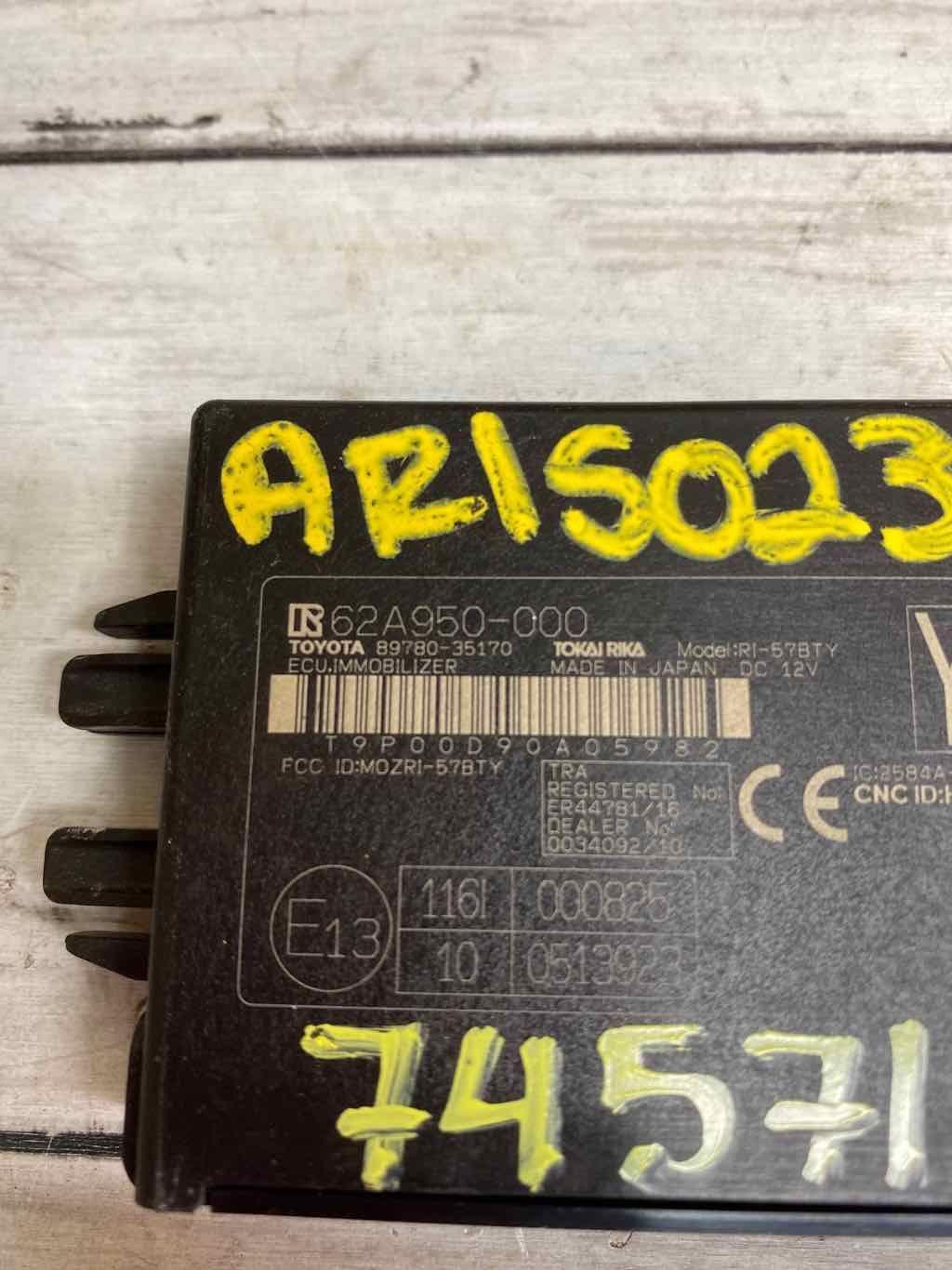 2020 TOYOTA 4RUNNER THEFT LOCKING IMMOBILIZER CONTROL MODULE OEM