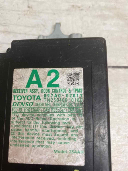 2013 TOYOTA COROLLA TPMS TIRE PRESSURE MONITOR SYSTEM CONTROL UNIT 897A002010