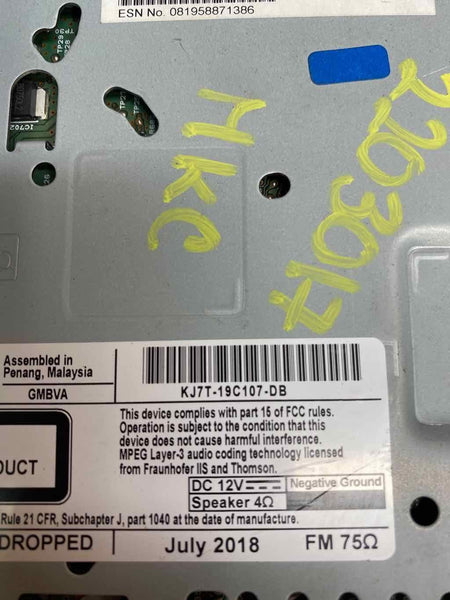 17 19 LINCOLN MKC RECEPTOR DE RÁDIO MP3 CD FM AM ASSY OEM KJ7T19C107DB