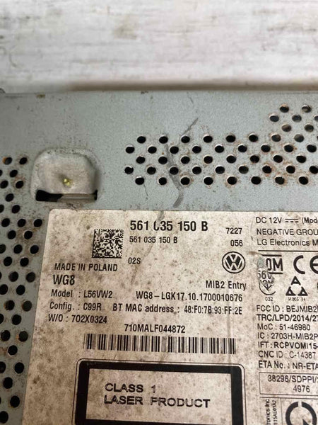 2018 VOLKSWAGEN JETTA NO GLI RECEPTOR DE RÁDIO CONJUNTO OEM 561035150B