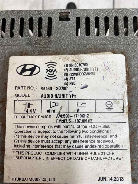Hyundai Sonata radio am fm 12 14 radio receiver am-fm-cd-mp3 assy OEM 961803Q700