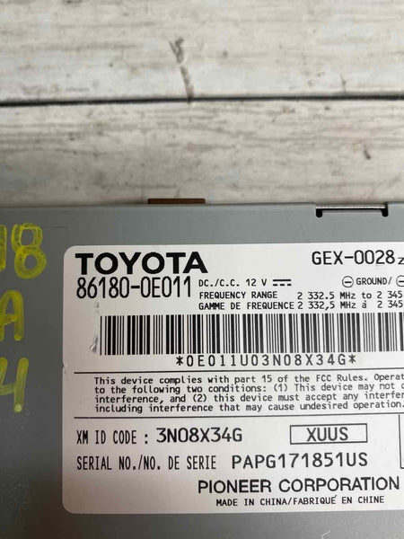 Conjunto de receptor de radio satelital para Toyota Tundra (2014-2021), mercado estadounidense, OEM 861800E011