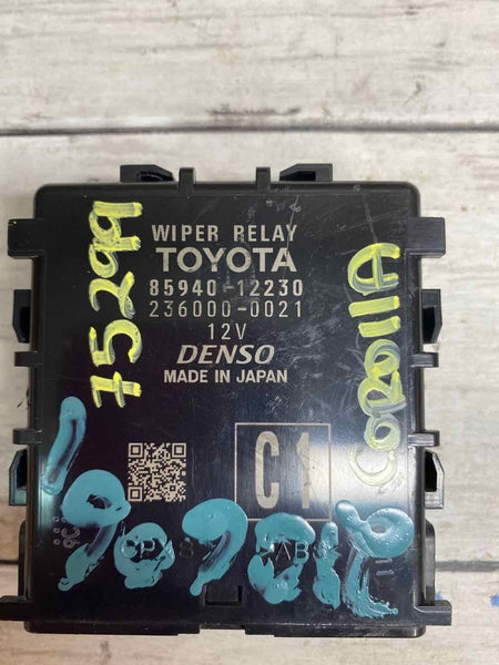 2020 TOYOTA COROLLA WINDSHIELD WIPER RELAY CONTROL MODULE OEM 8594012230