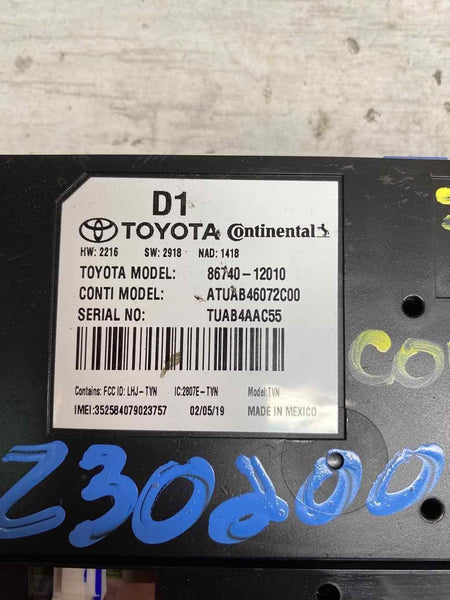 20 22 TOYOTA COROLLA COMMUNICATION TELEMATICS TRANSCEIVER UNIT OEM 8674012010