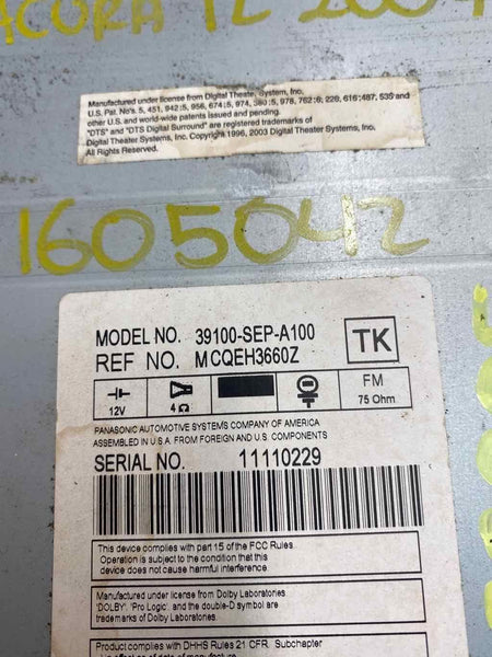 Radio AM/FM/XM para Acura TL (2006-2008), receptor de radio satelital OEM 39100SEPA10