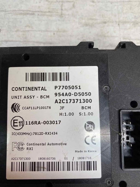 19 20 KIA OPTIMA BCM BODY CONTROL MODULE UNIT ASSY OEM 954A0D5050