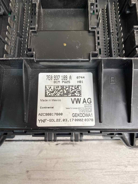 2017 VOLKSWAGEN JETTA NO GLI BCM BODY CONTROL MODULE UNIT OEM 7E0937189A