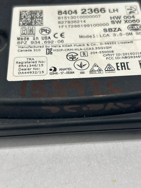 2018 TO 2021 CHEVY TRAVERSE BLIND SPOT ALERT SENSOR LEFT SIDE ASSY OEM 84042366