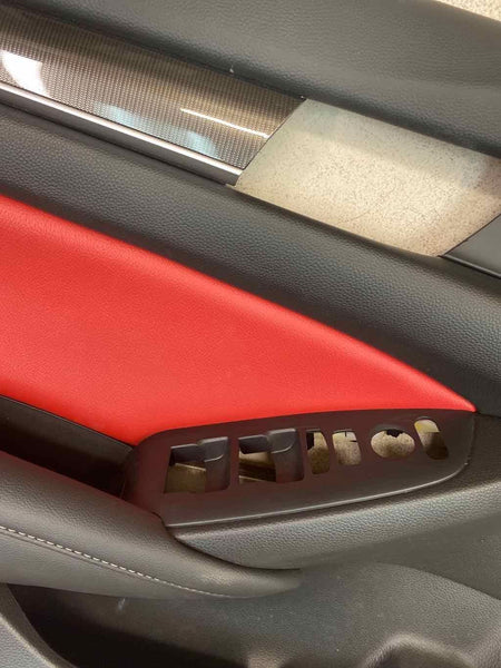 2019-2021 HONDA ACCORD LH PANEL DE MOLDURA DE PUERTA DELANTERA IZQUIERDA NEGRO/ROJO OEM 83553TVAA61ZA