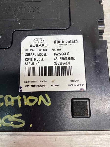 16 18 SUBARU FORESTER COMMUNICATION TELEMATICS CONTROL MODULE OEM 86222SG010