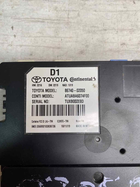 2020 TOYOTA COROLLA TELEMATICS TRANSCEIVER CONTROL MODULE UNIT OEM 8674002050