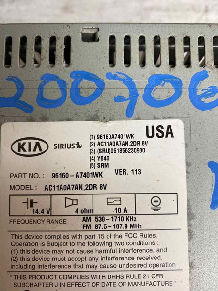 14 16 KIA FORTE US MARKET COUPE RADIO RECEIVER ASSY OEM 96160A7401WK