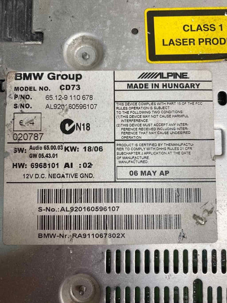 Receptor de radio BMW 328 2008-2009, conjunto AM-FM-CD, OEM 65129170329