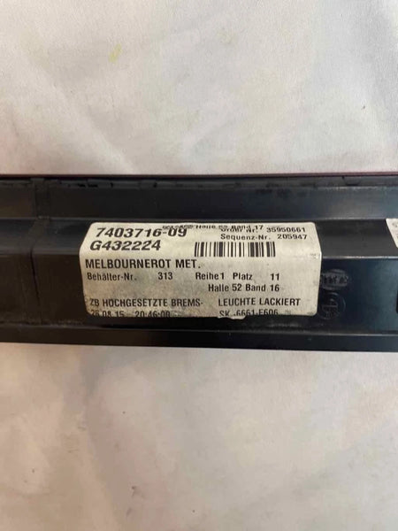 2014 BMW 650I 3RD BRAKE LIGHT AVOIDANCE LAMP ASSY