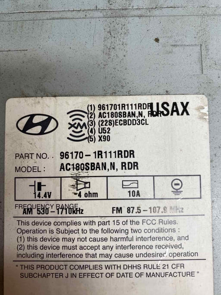 Hyundai Accent rádio am fm 15 17 receptor mercado dos eua sem bluetooth OEM 961701R111