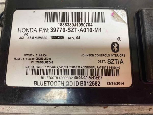 2011 2015 HONDA CRZ COMMUNICATION BLUETOOTH CONTROL MODULE UNIT OEM 39770SZTA01