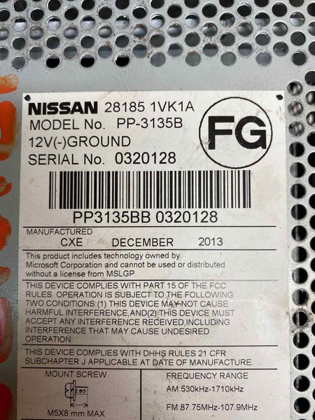 2011 2015 NISSAN ROGUE NO SPORT JAPAN VIN J RADIO RECEIVER ASSY OEM 281851VK1A