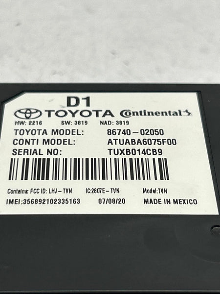 2020 TOYOTA COROLLA TELEMATICS TRANSCEIVER CONTROL MODULE ASSY