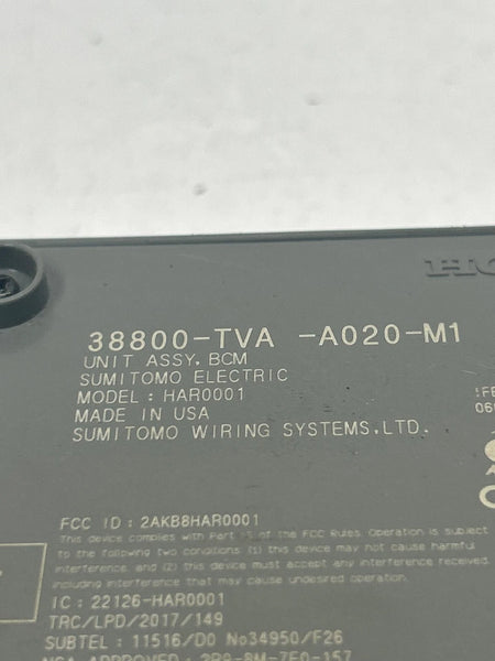 2018 2020 HONDA ACCORD ACTIVE NOISE CONTROL MODULE UNIT ASSY TURBO SPORT 1.5L
