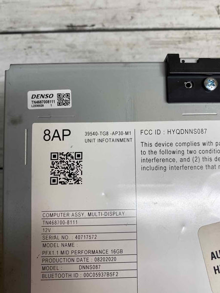 21 22 HONDA PILOT SE RECEPTOR DE RÁDIO ASSY OEM 39540TG8AP3