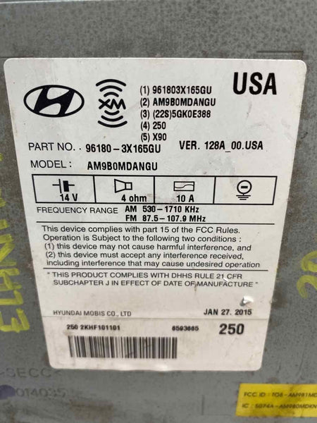 14 16 HYUNDAI ELANTRA SEDAN US MARKET RADIO RECEIVER OEM 961803X165GU