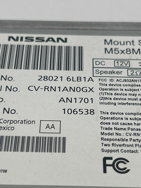 2020 2021 2022 NISSAN SENTRA RADIO AM FM RECEIVER ASSY OEM 280216LB1A