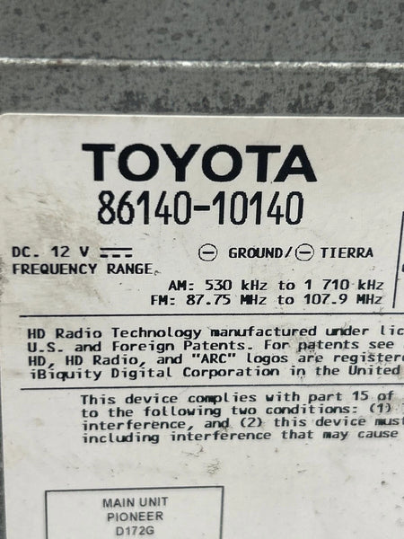 2020 2021 2022 TOYOTA CHR RADIO AM FM DISPLAY RECEIVER ASSY