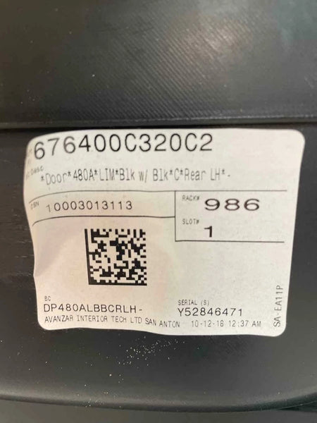 2014 TO 2020 TOYOTA TUNDRA DOOR PANEL TRIM EXTENDED CAB REAR LEFT BLACK 676400C320C2