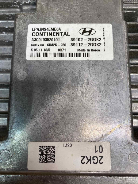 Hyundai Sonata engine control module 2019 ecm ecu brain box OEM calif 391122GGK2