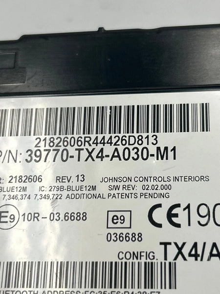 2018 ACURA RDX COMMUNICATIOIN BLUETOOTH CONTROL MODULE UNIT