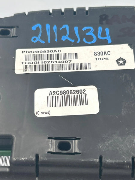 2016 DODGE RAM 1500 PICKUP 5.7L SPEEDOMETER 7" OEM 68280831AC MPH 100K MILES